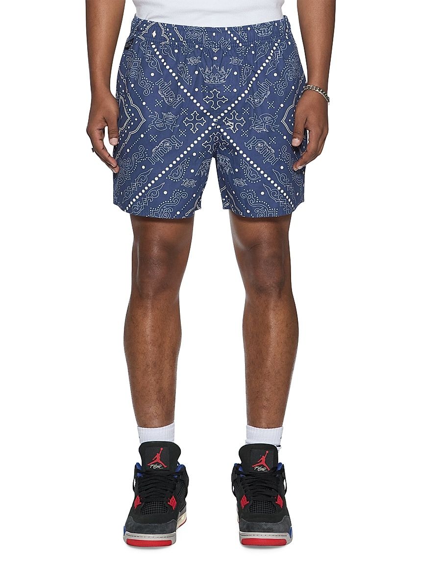 Men's Paise Paisley Boardshorts - Navy - Size XS