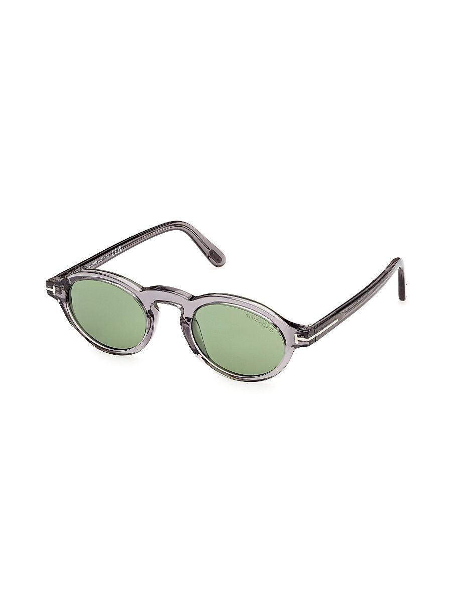 Men's Aristotele 48MM Oval Sunglasses - Grey Green