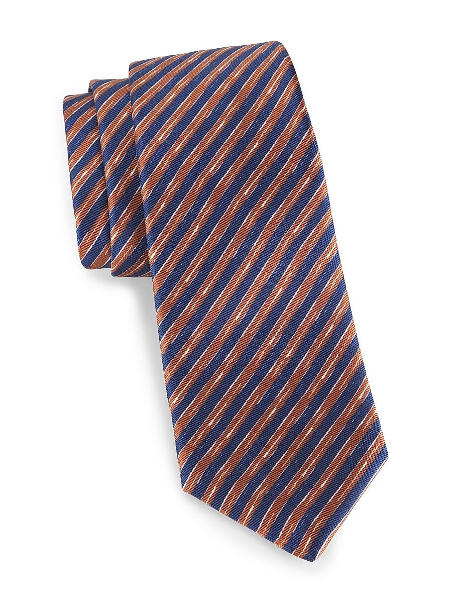 Men's Silk Striped Tie - Brown