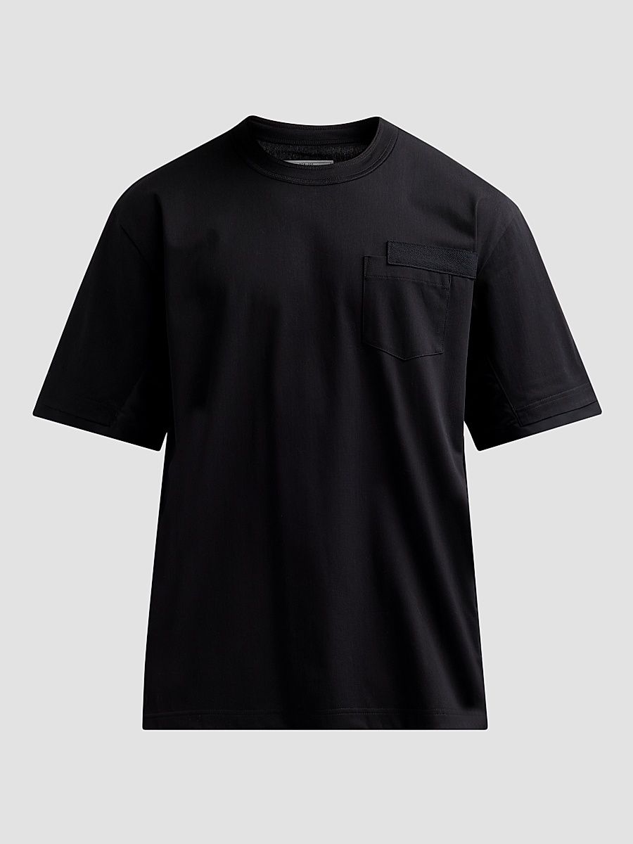 Men's Nylon Twill x Cotton Jersey T-Shirt - Black - Size Small