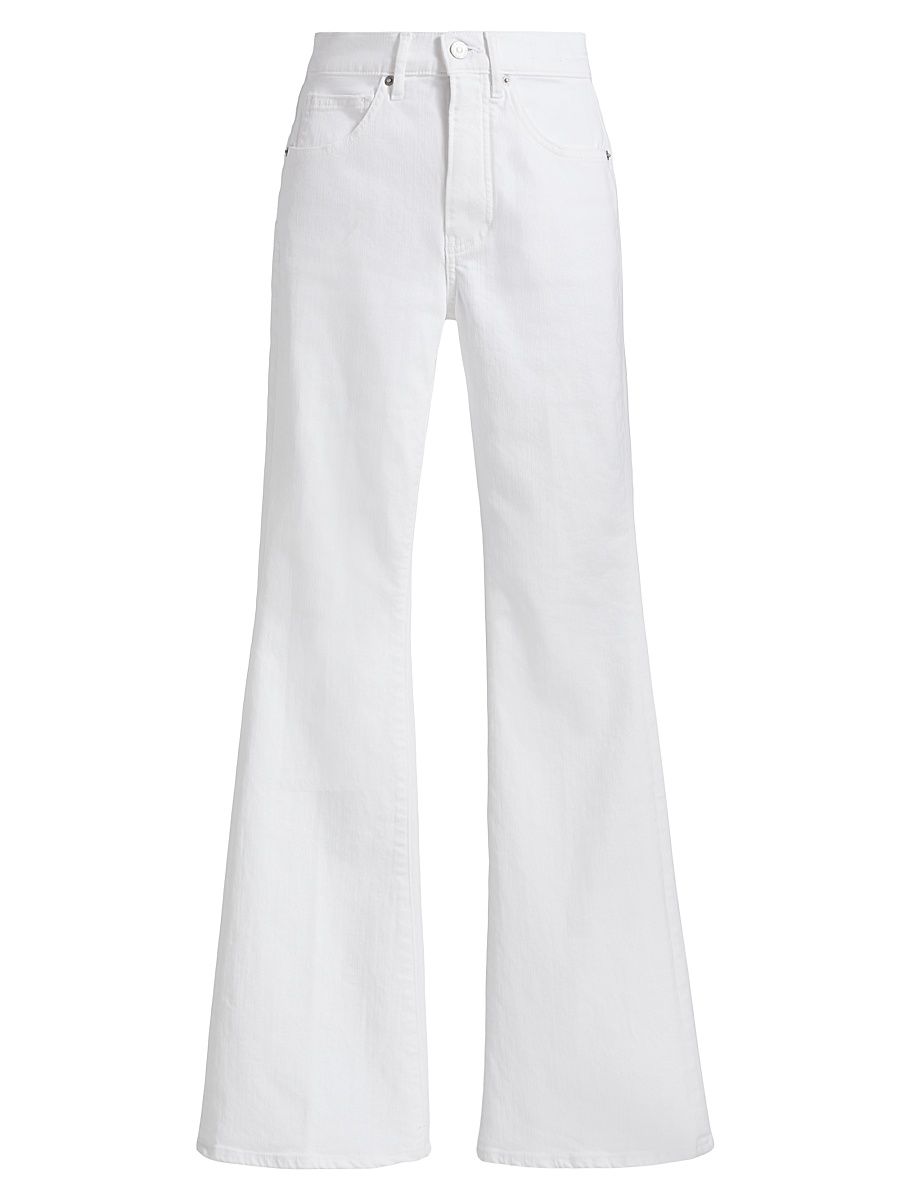 Women's Bevery Skinny Flare Twill Pants - White - Size 32