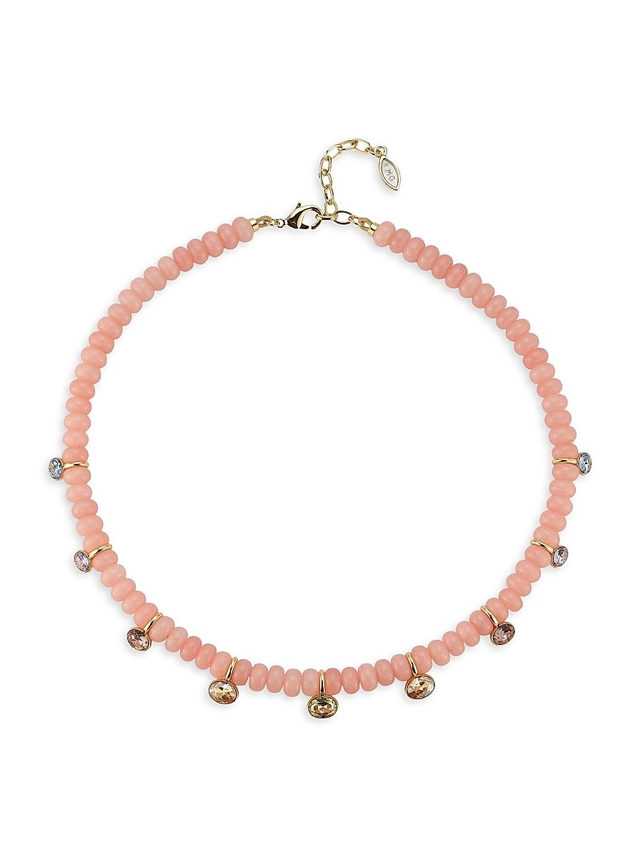 Women's Amira Semiprecious Bead, Mother-Of-Pearl & Glass Crystal Necklace - Pink