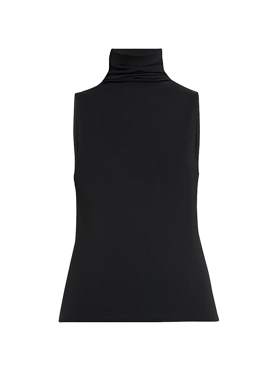 Women's Sleeveless Turtleneck Top - Black - Size XL