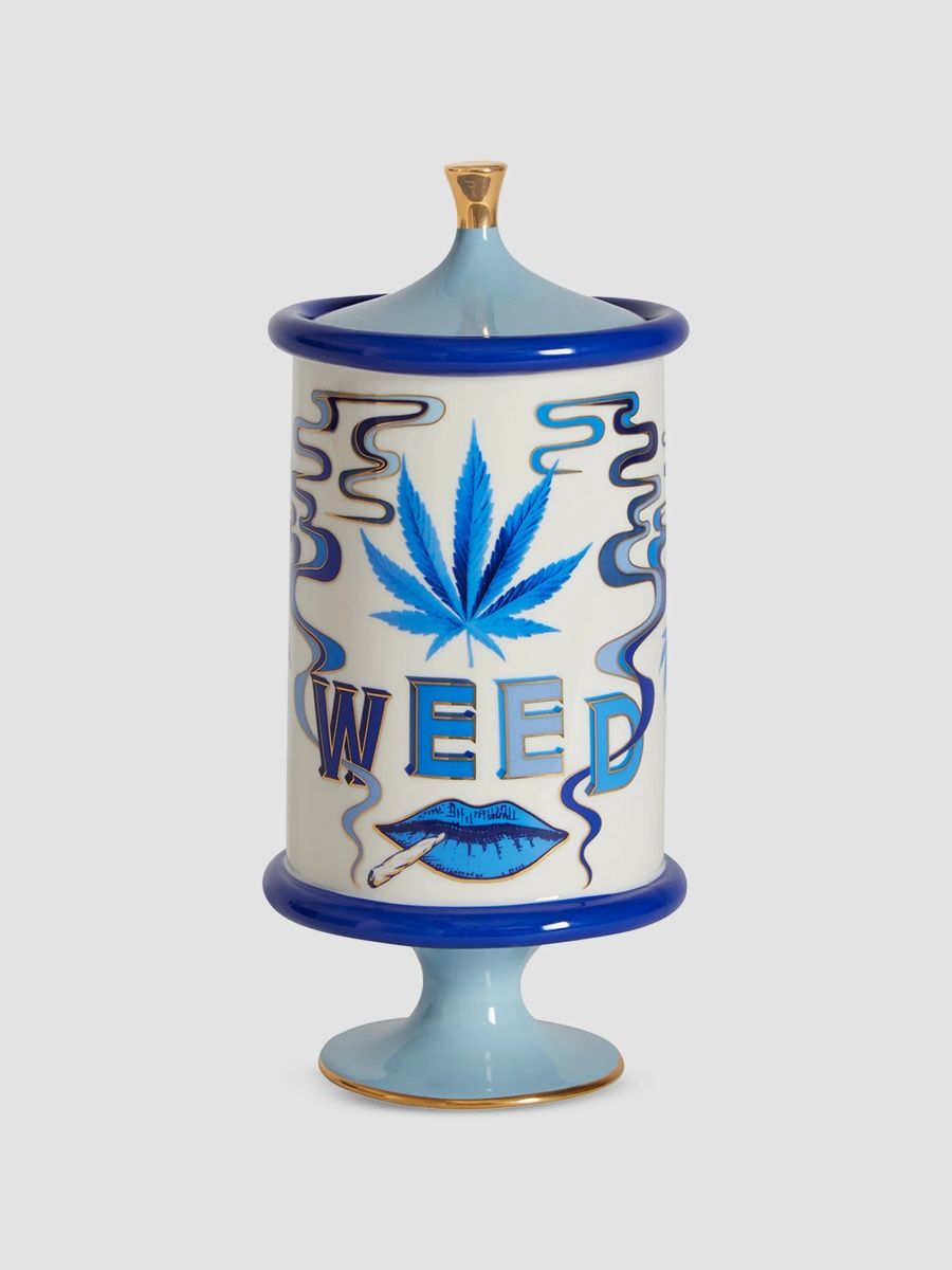 Jonathan Adler Druggist Weed Canister - Blue Multi