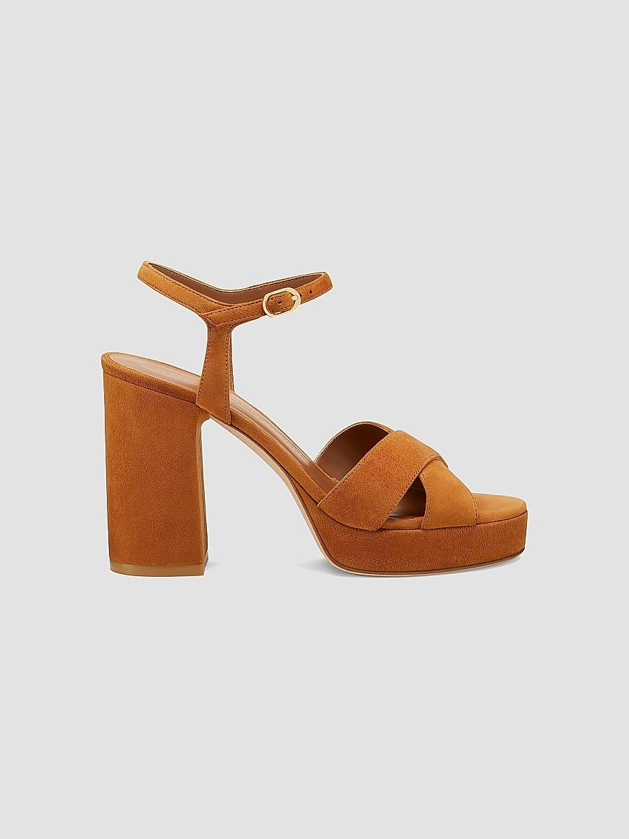 Stuart Weitzman Women's Dayna 100MM Suede Platform Sandals - Hazel - Size 9.5