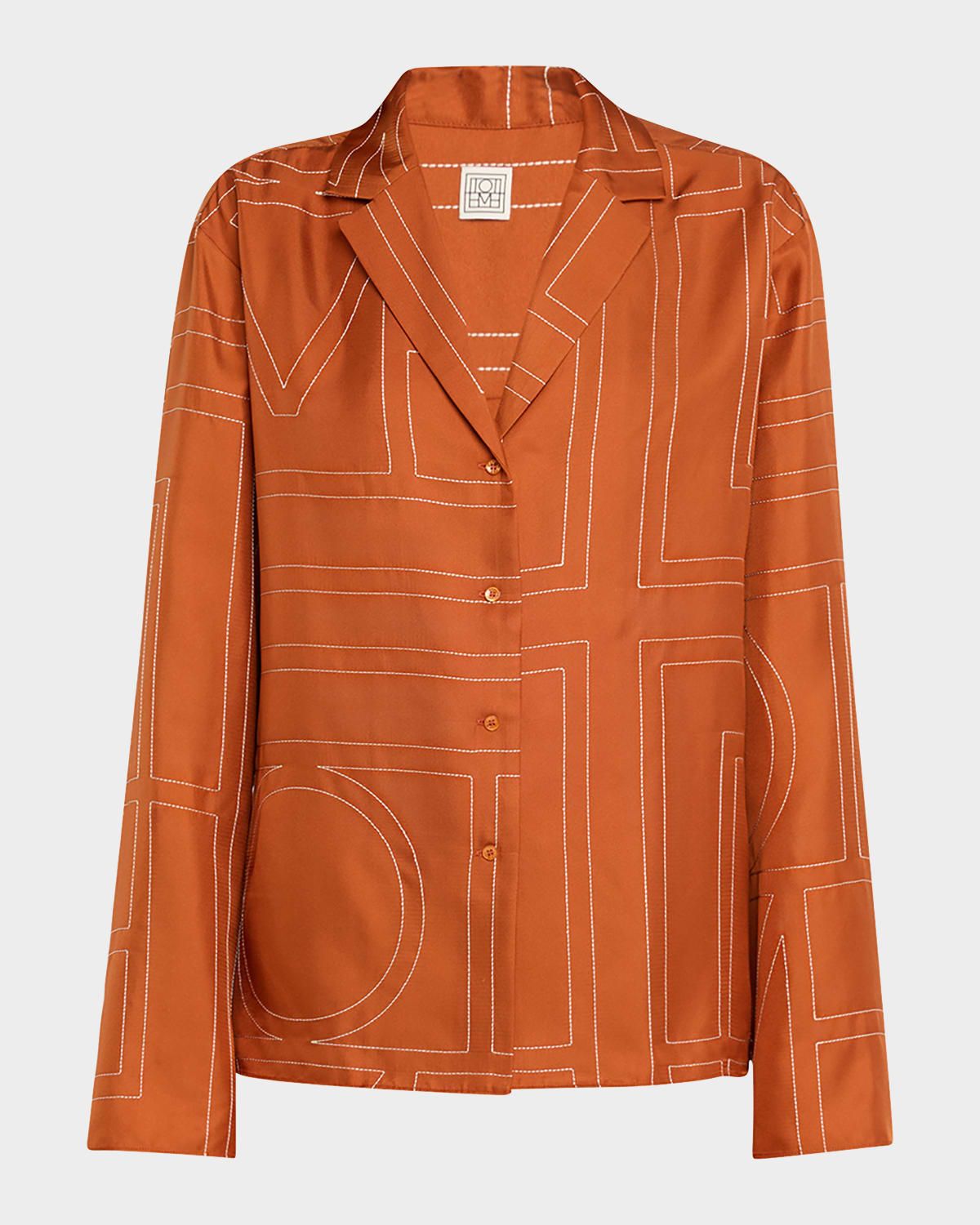 Monogram Silk Pajama Top