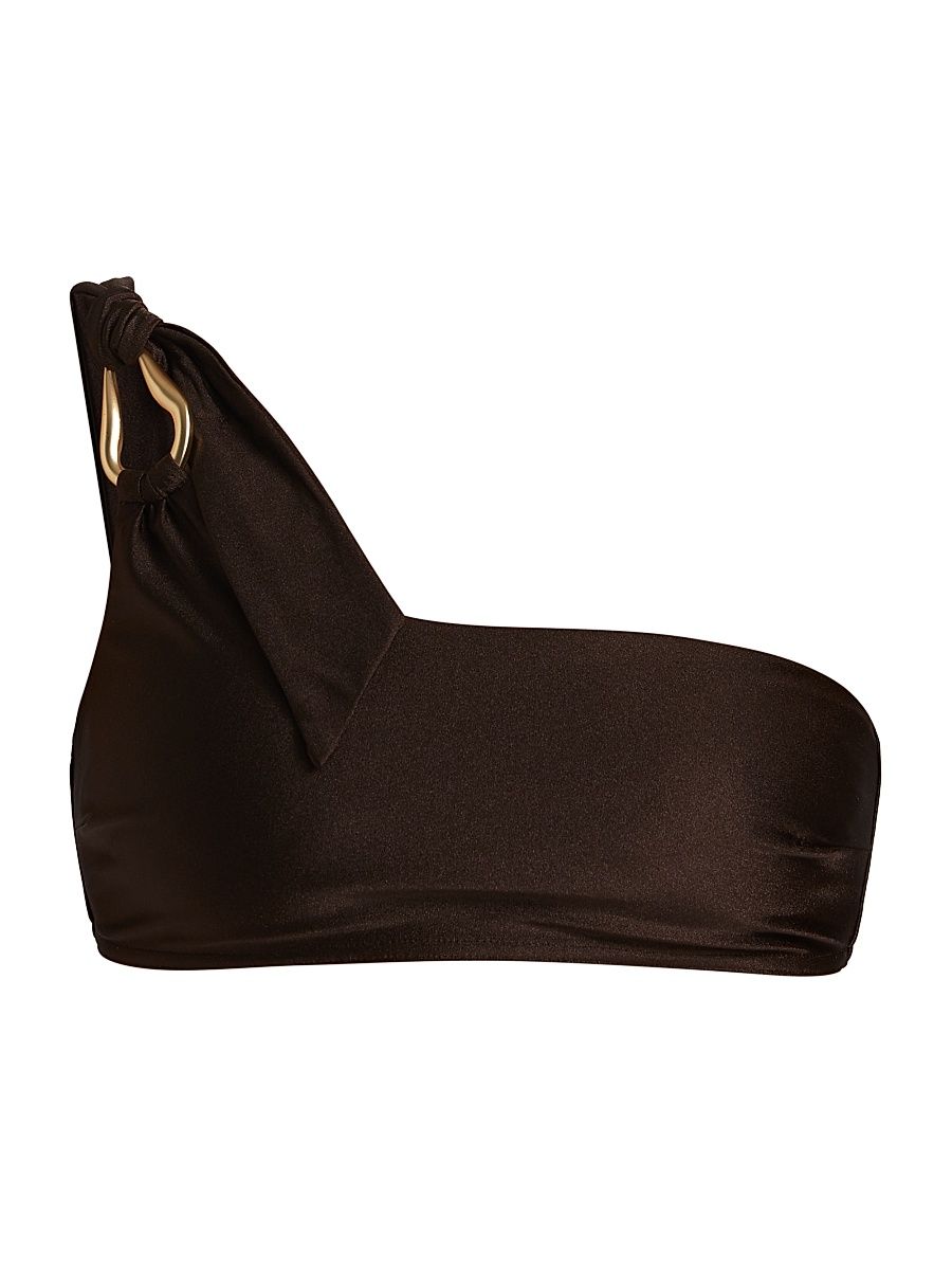 Women's Ascension One-Shoulder Bikini Top - Chocolate - Size 8