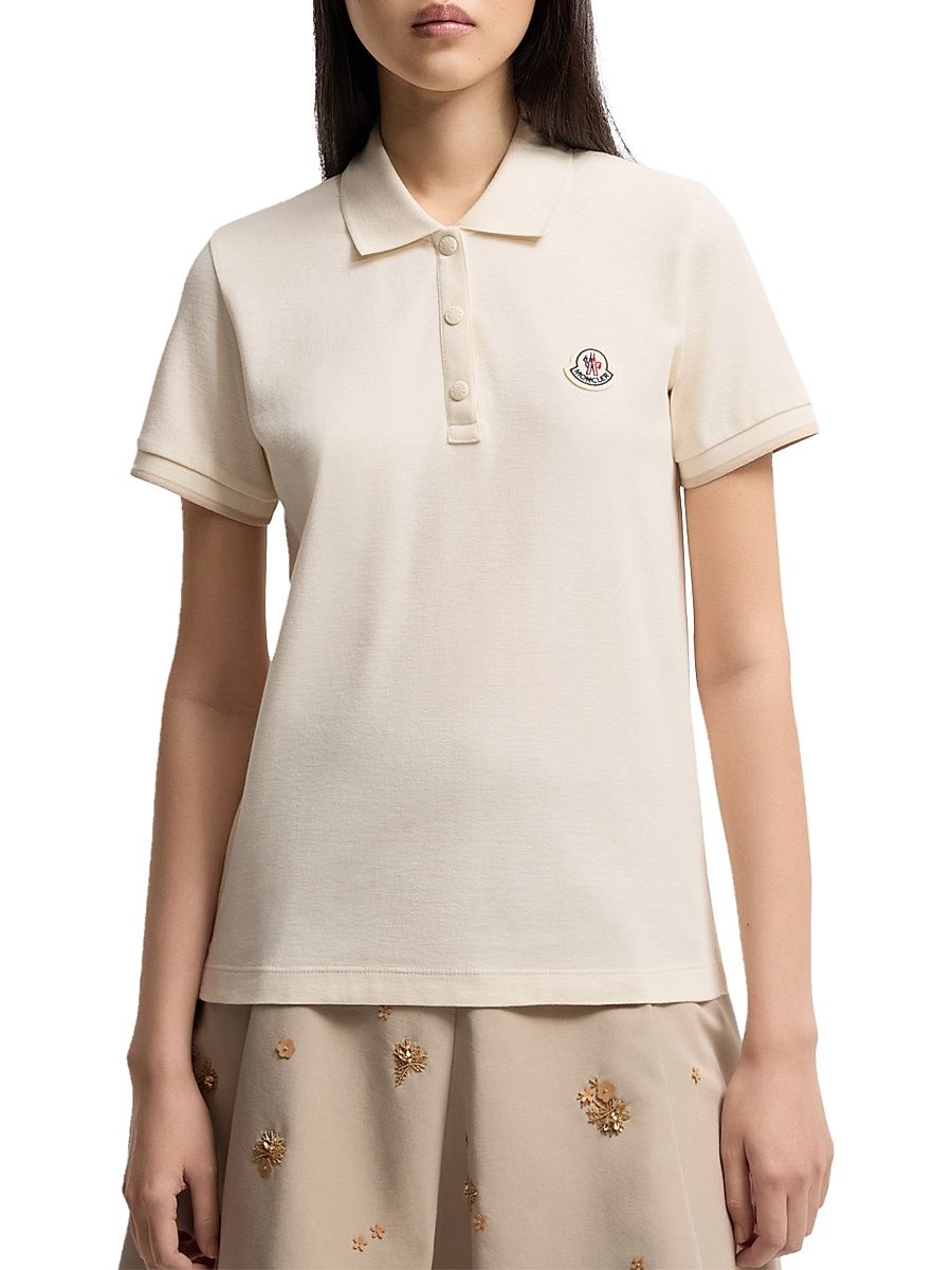 Women's Polo Shirt in Cotton Piquet - White - Size XL