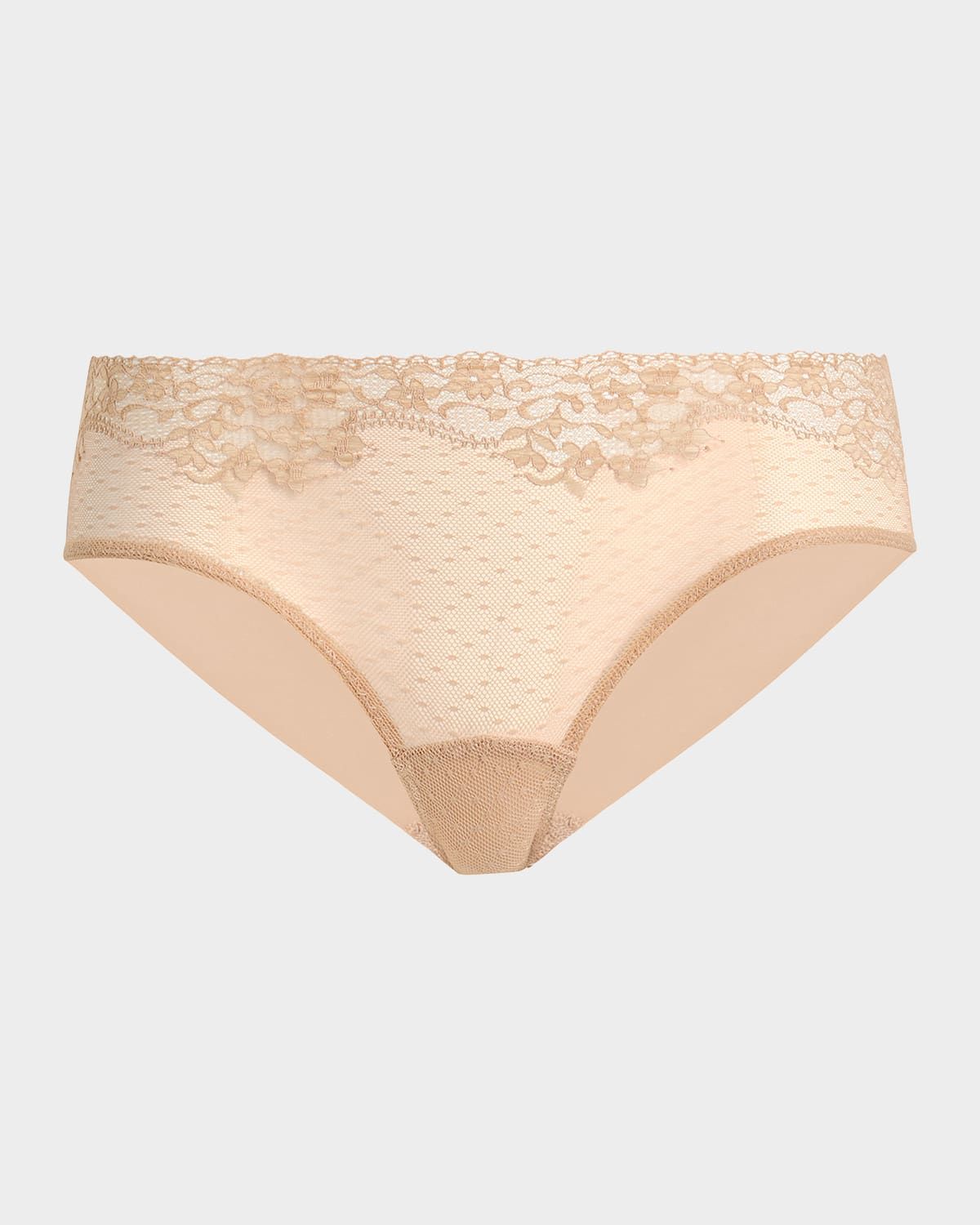 Double Take Lace-Front Microfiber Bikini Briefs