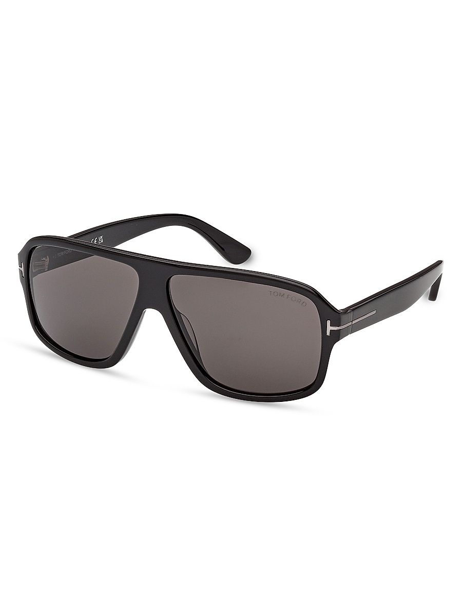 Men's William 63MM Navigator Sunglasses - Black