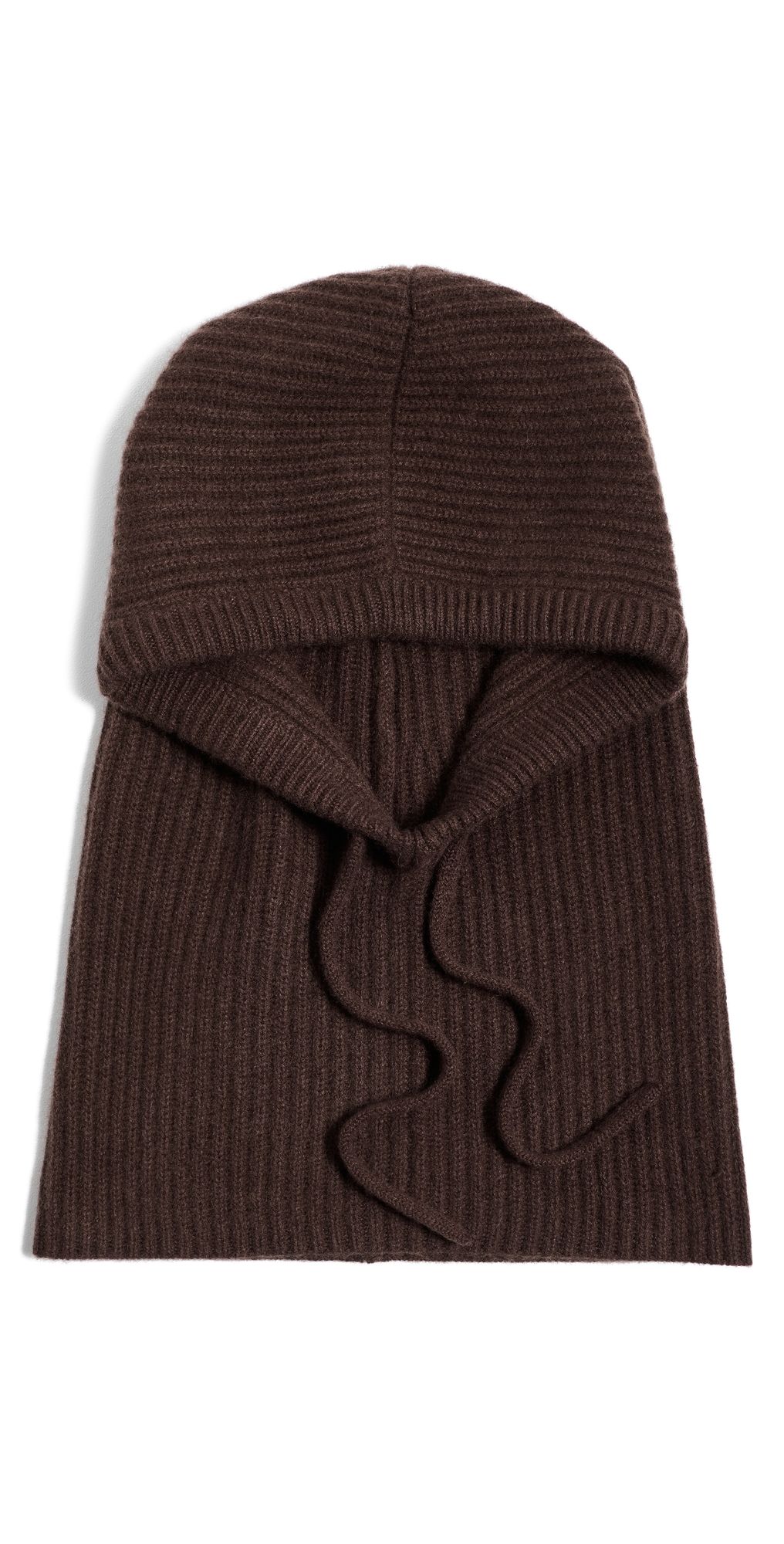 White & Warren Cashmere Ribbed Balaclava Taupe Heather One Size