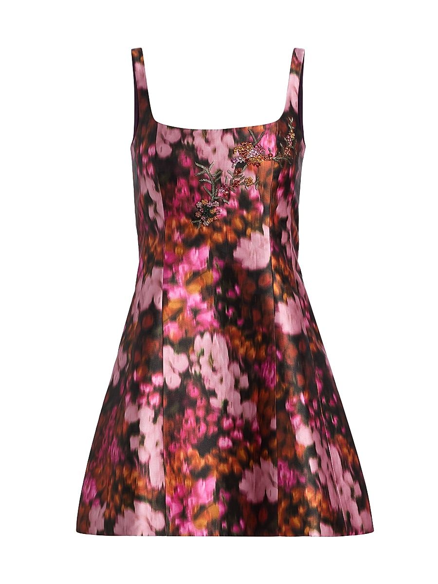 Women's Caroline Embellished Floral Minidress - Kaleidoscope - Size 0