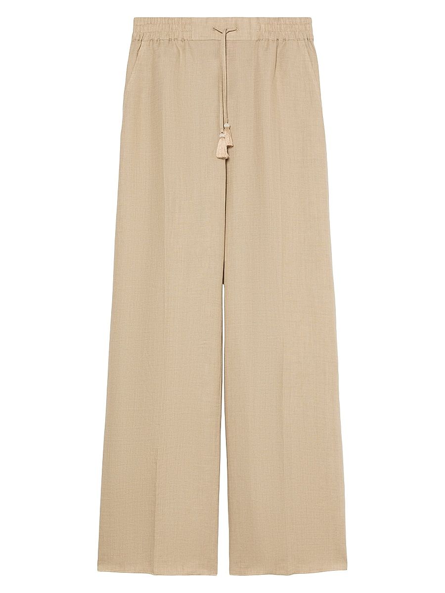 Women's Linen Canvas Trousers - Sand - Size 22