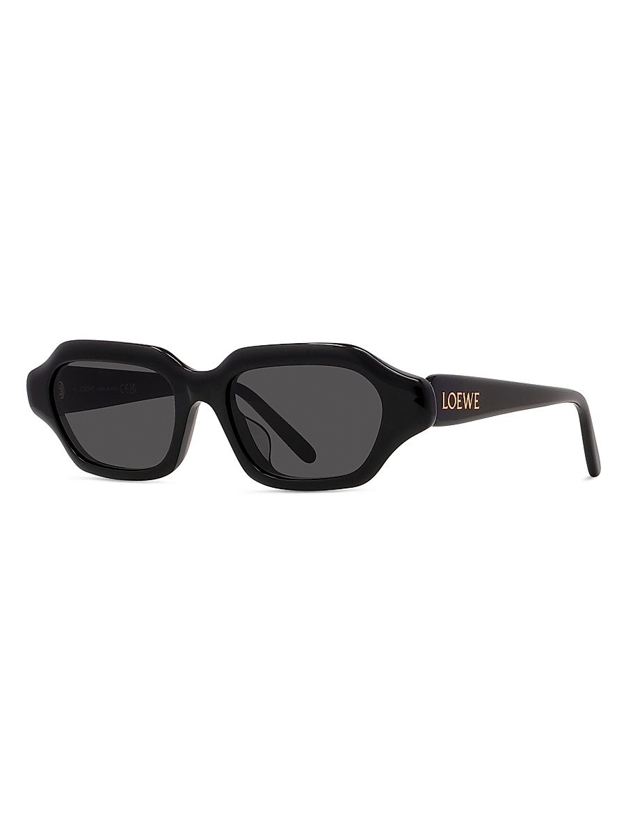 Men's Slim 51MM Rectangular Sunglasses - Black Gold Black