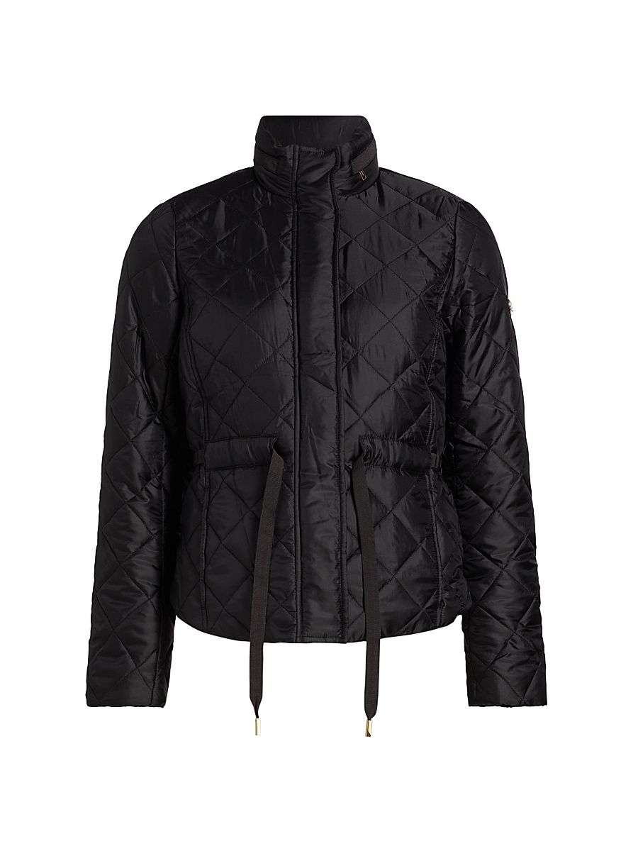 Women's Belted Puffer Jacket - Black - Size XL