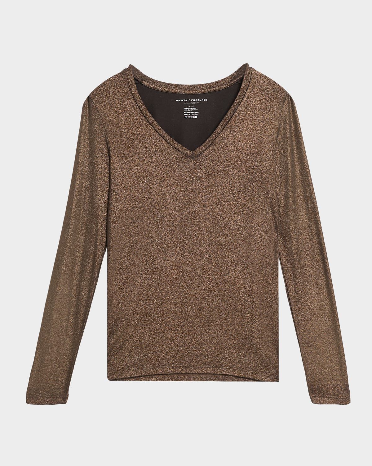 Soft Touch Metallic Knit Pullover Top