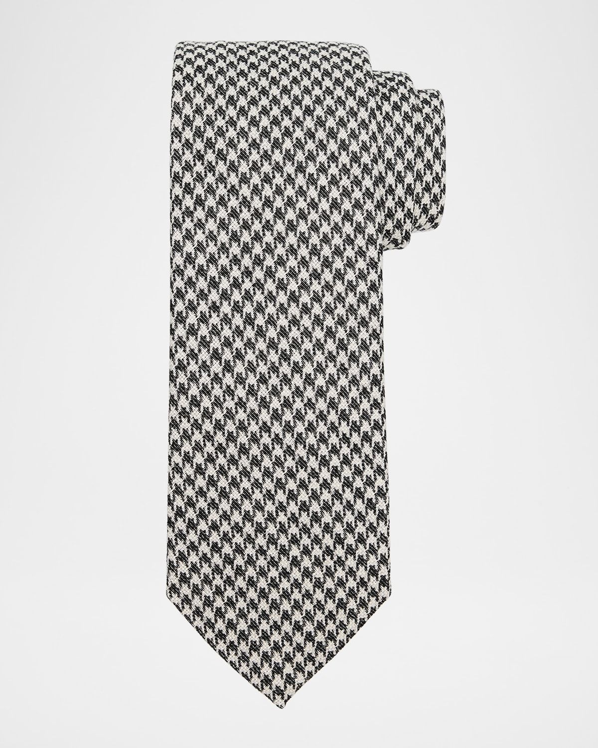Men & apos;s Houndstooth Wool and Silk Tie