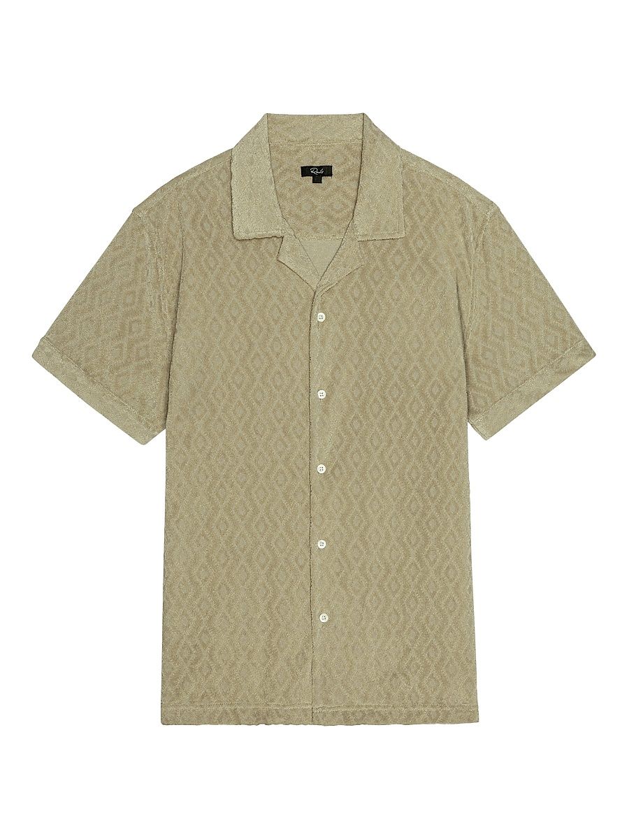 Men's Maverick Craft Paper Diamond Cotton-Blend Camp Shirt - Craft Paper Diamond - Size Large