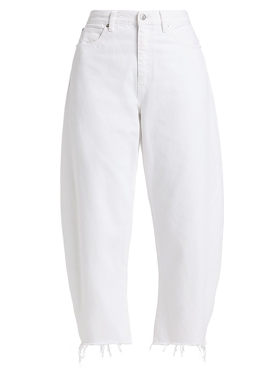 Women's The Bubble High-Rise Barrel Crop Jeans - White New Fray - Size 30