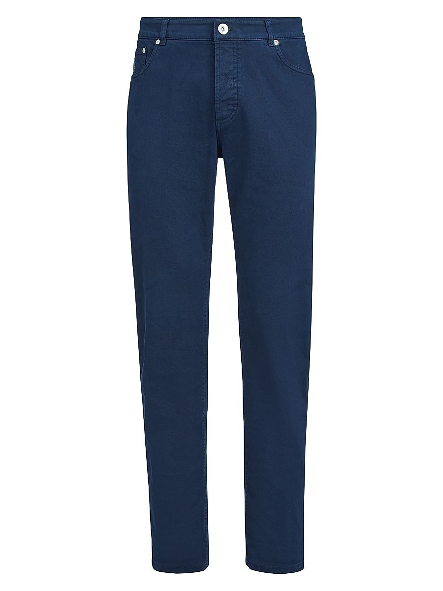 Men's Lightweight Denim Traditional Fit Five Pocket Jeans - Navy Blue - Size 48