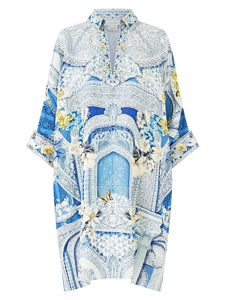 Women's De Nada Grendad Relaxed Collared Caftan - De Nada Granada - Size XS