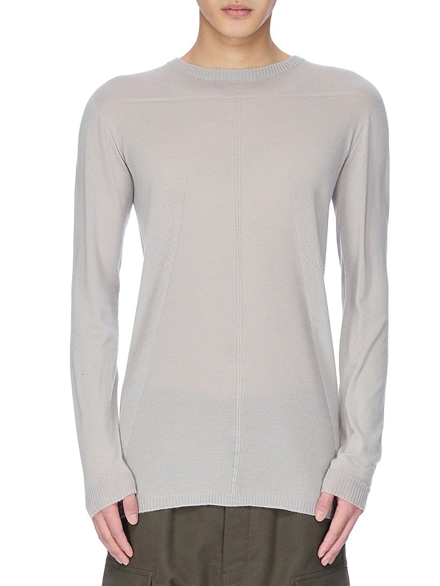 Men's Biker Level Cashmere Crewneck Sweater - Pearl - Size XXL