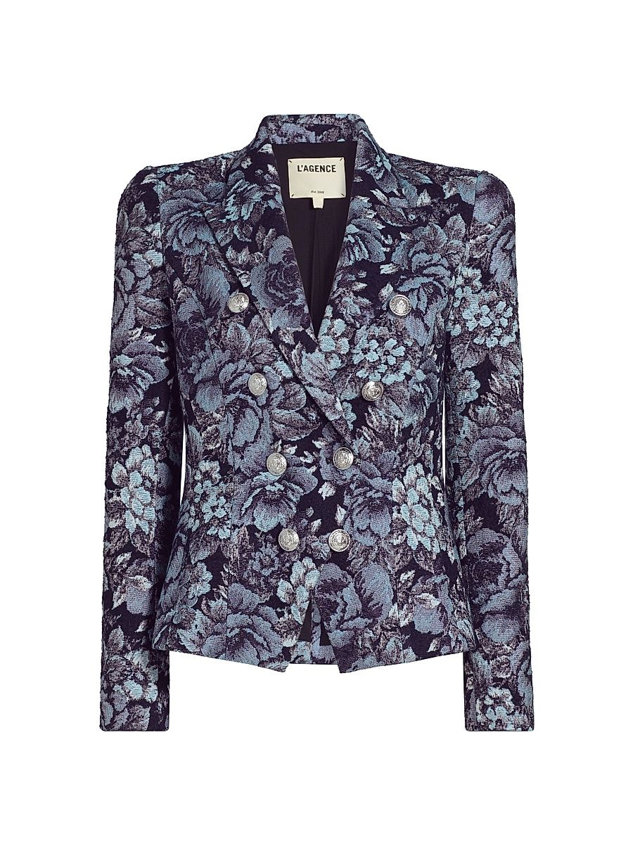 Women's Bethany Floral Boxy Blazer - Black Midnight Floral Multi - Size 2