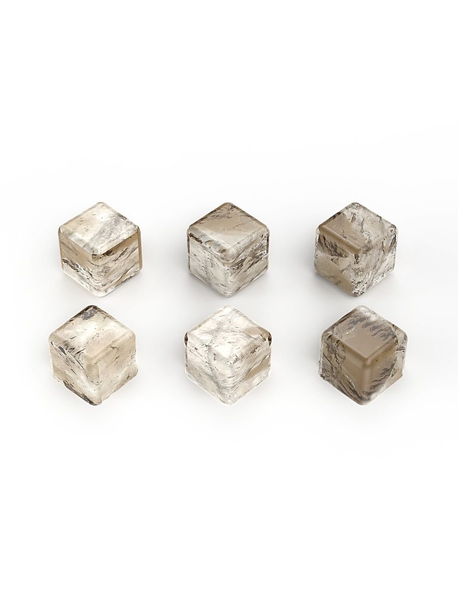 Smokey Quartz Whiskey Cubes/ Set of 6 - Grey