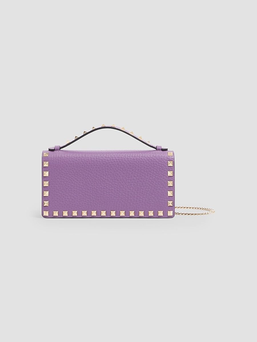 Women's Rockstud Wallet with Chain - Purple