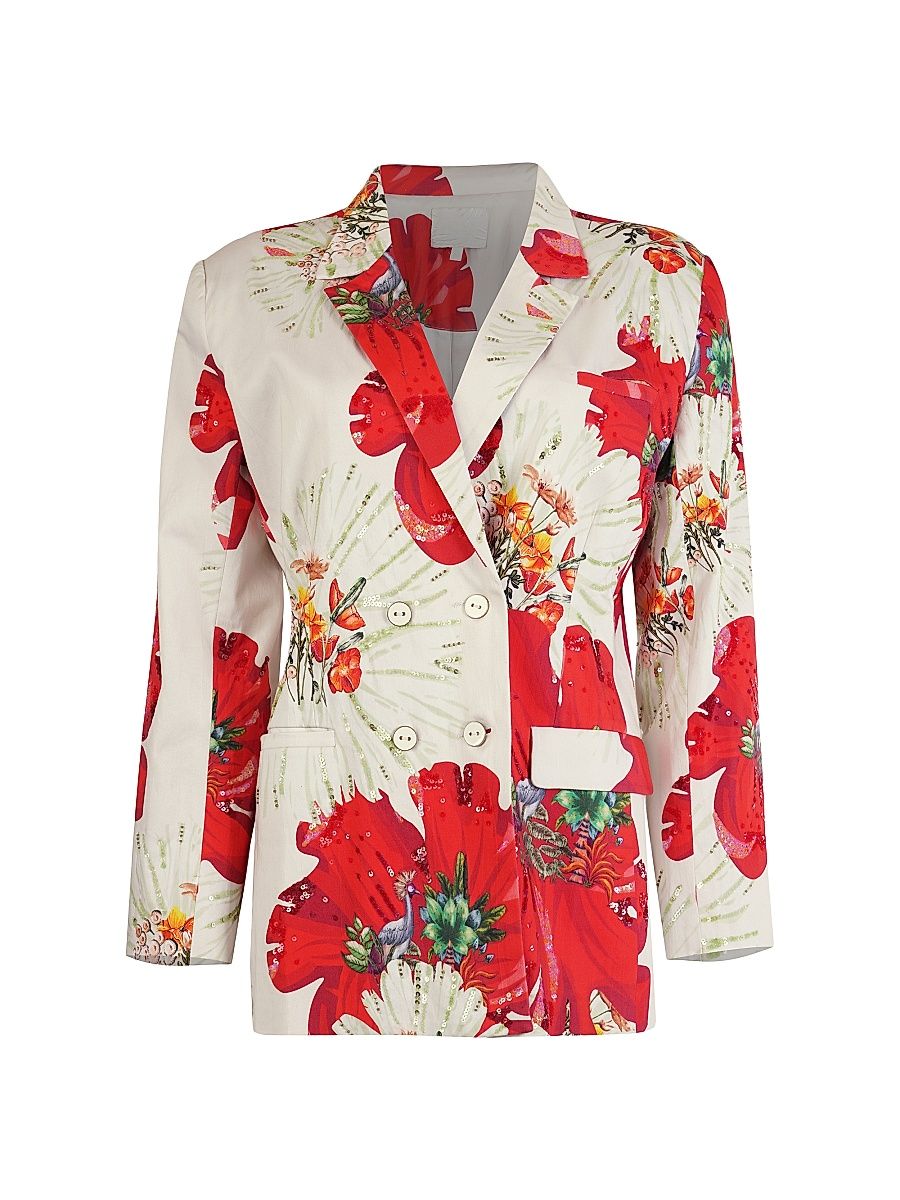 Women's Carnation Single-Breasted Jacket - White - Size Small