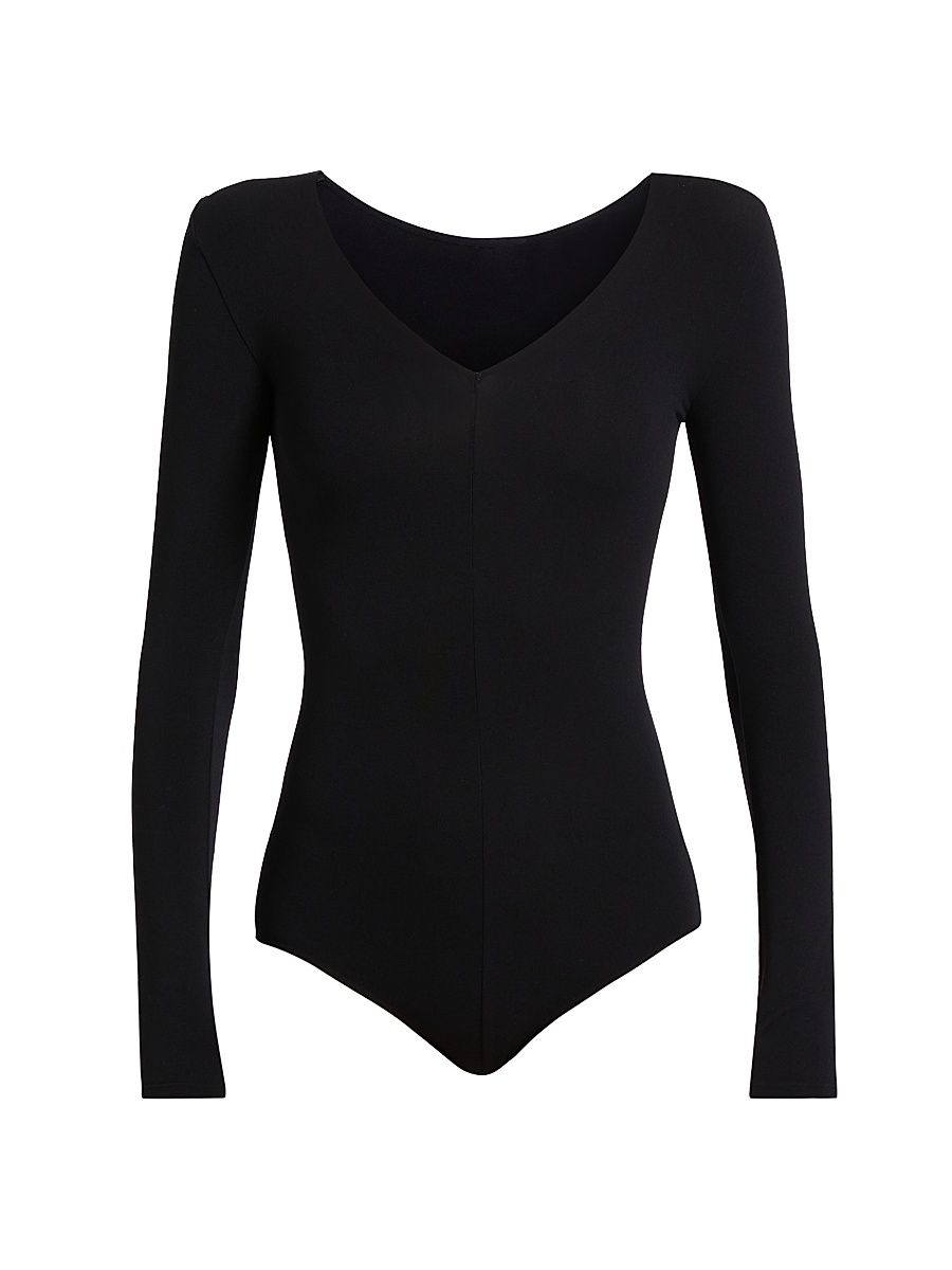 Women's Ballet Center Seam Bodysuit - Black