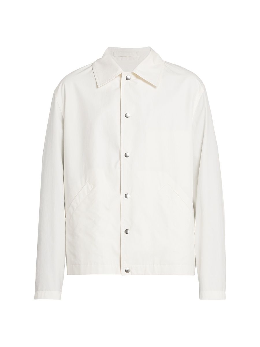 Men's Logo Blouson Cotton Poplin Jacket - Natural - Size 46