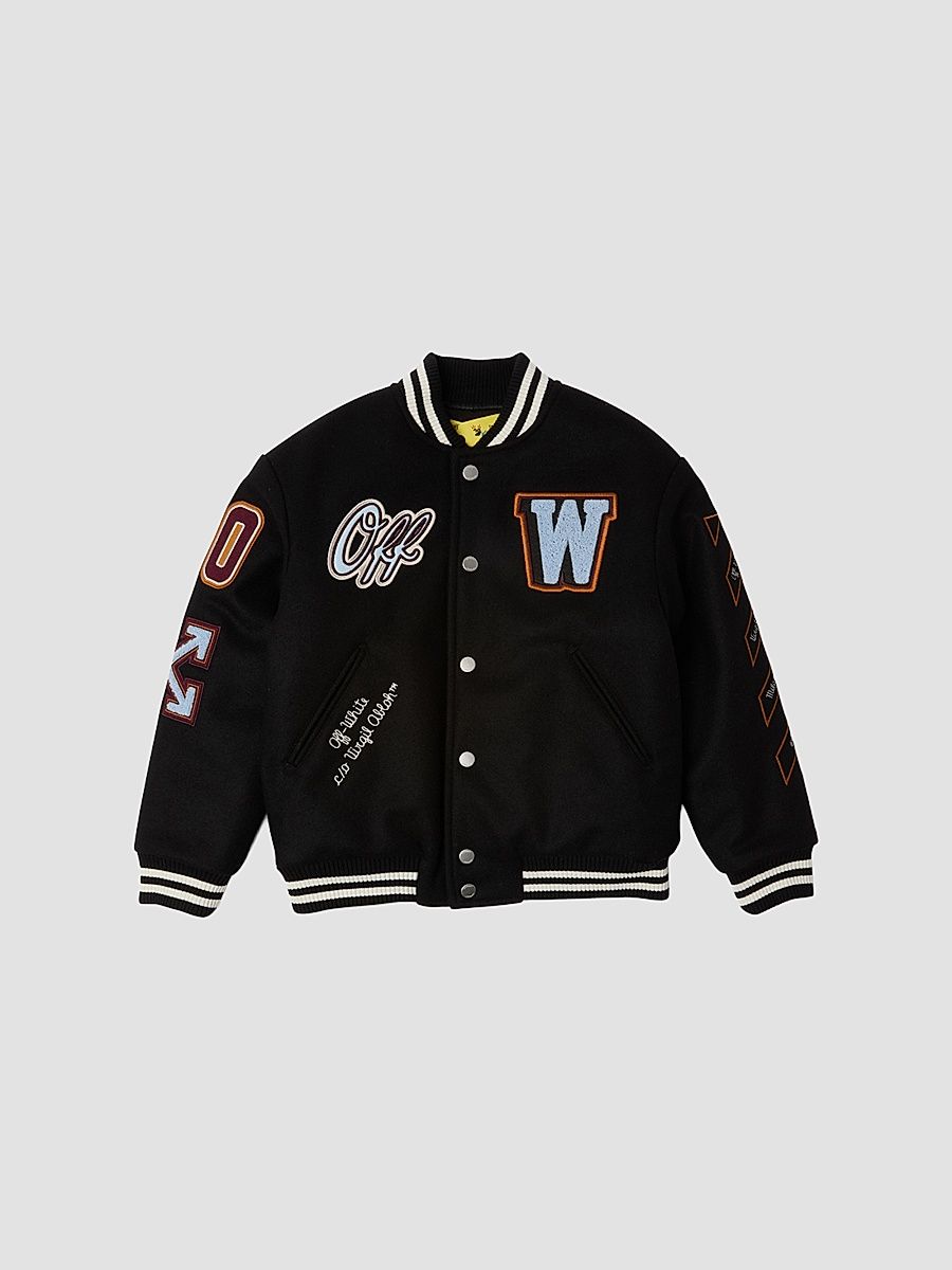 Baby Boy's, Little Boy's & Boy's Logo Patch Varsity Jacket - Black - Size 16