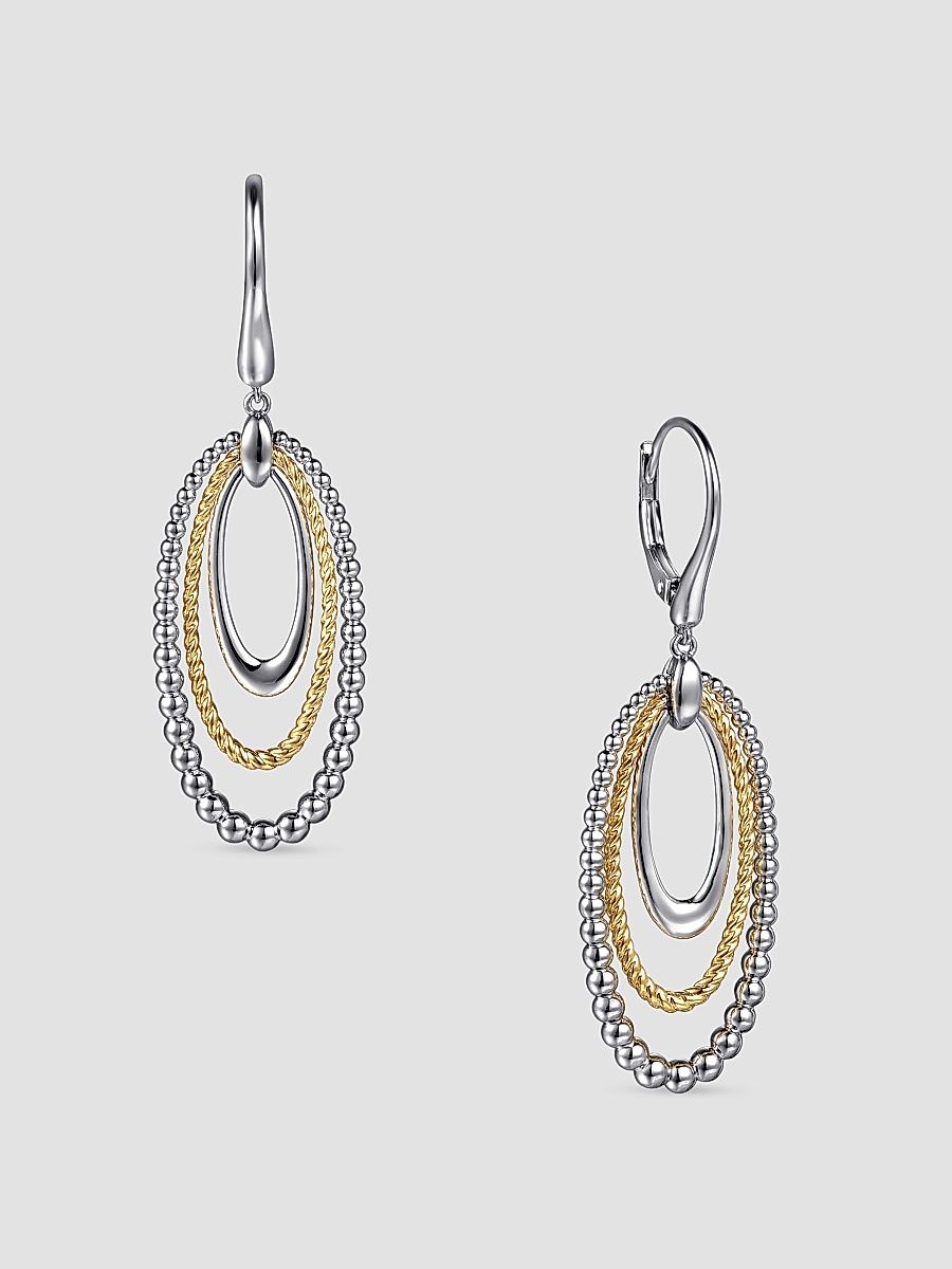 Gabriel & Co Women's Bujukan Sterling Silver & 14K Yellow Gold Drop Earrings - Sterling Silver