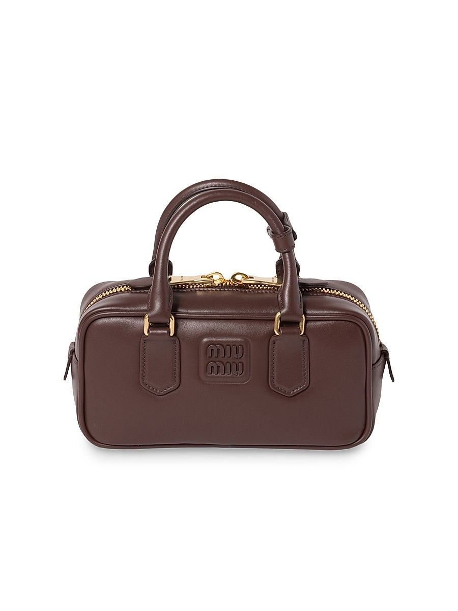 Women's Arcadie Leather Top Handle Bag - Brown
