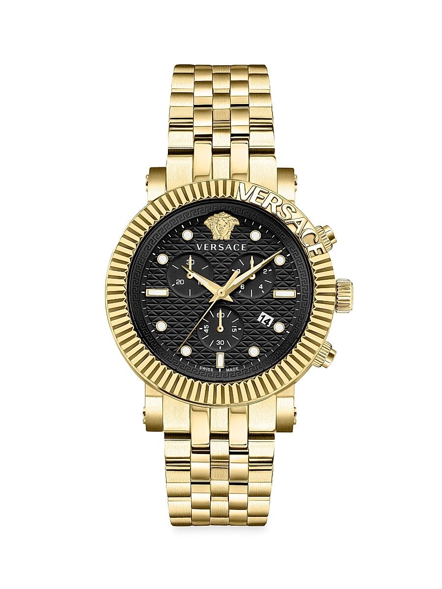 Men's Unisex V-Chrono Classic Goldtone Stainless Steel Watch - Yellow Gold