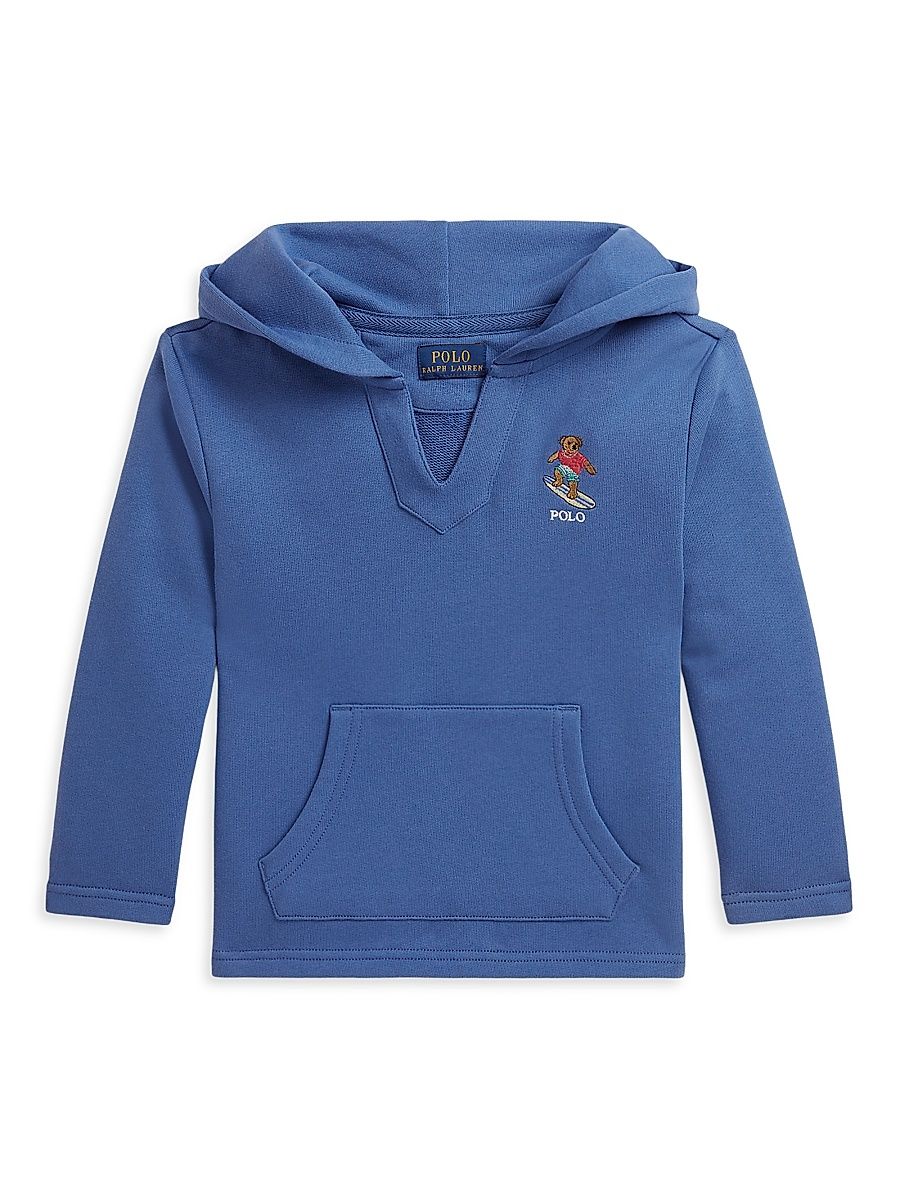 Little Boy's & Boy's Polo Bear Cotton-Blend Hoodie - Bai Blue - Size 18