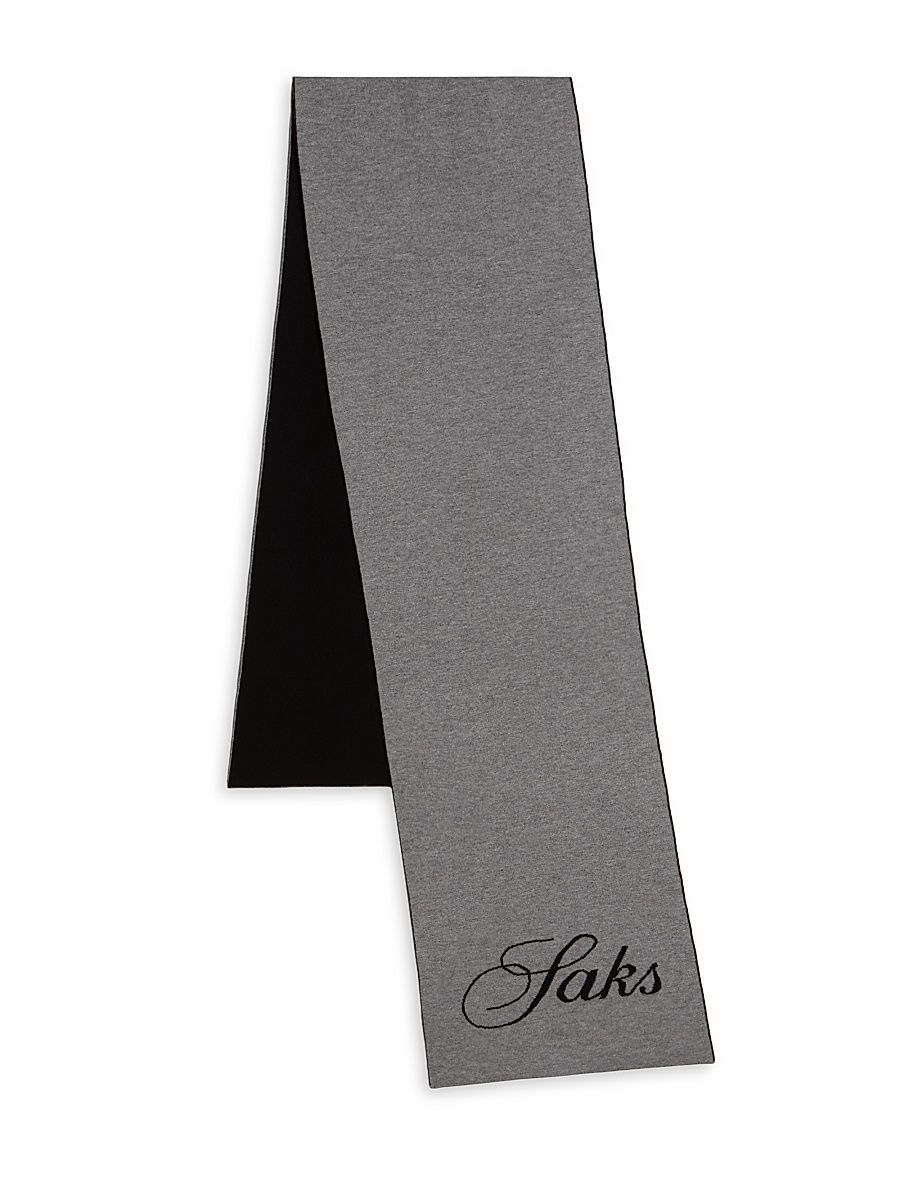 Men's Logo Wool-Cashmere Scarf - Grey
