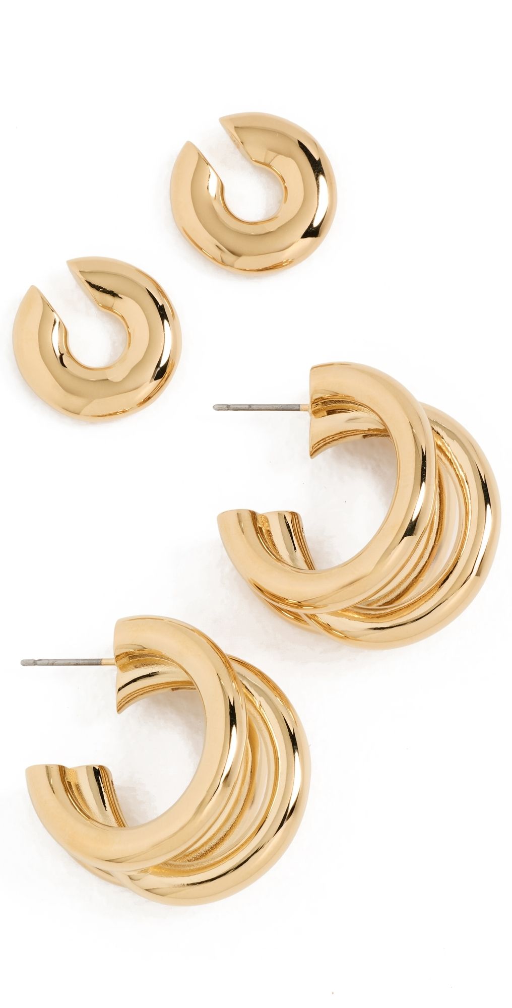 rabanne Kit Pin and Cuff Earrings Gold One Size