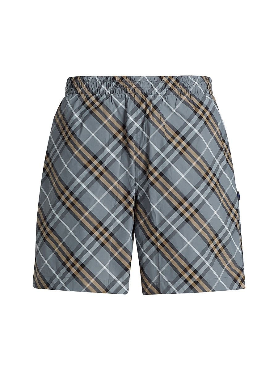 Men's Checked Swim Shorts - Wave Blue Check - Size XXL