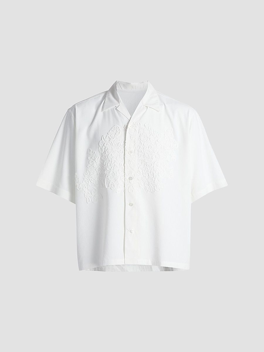 Men's Embroidery Press Shirt - White - Size XL