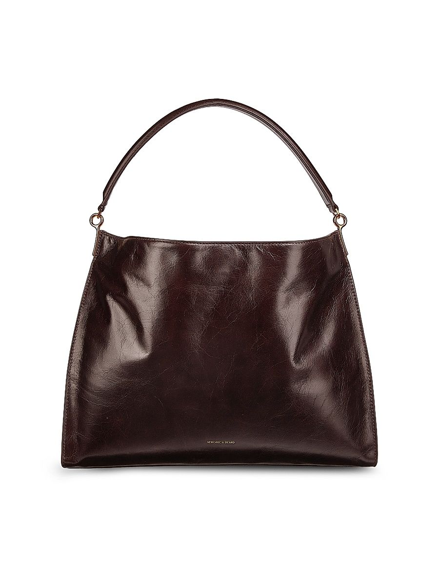 Women's Vida Leather Shoulder Bag - Dark Raisin