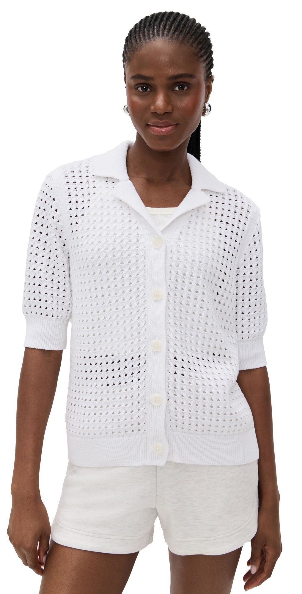 Varley Ellie Knit Shirt White L