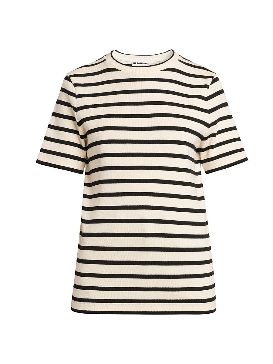Women's Striped Cotton T-Shirt - Bluejay - Size XXS