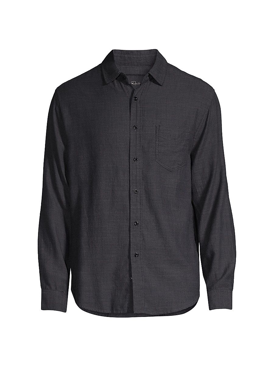 Men's Wyatt Chambray Shirt - Black Chambray - Size XXL