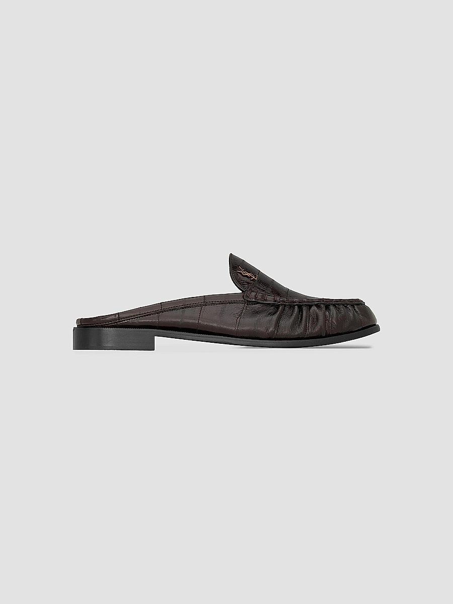Saint Laurent Men's Le Loafer Mules - Burnt Brown - Size 7