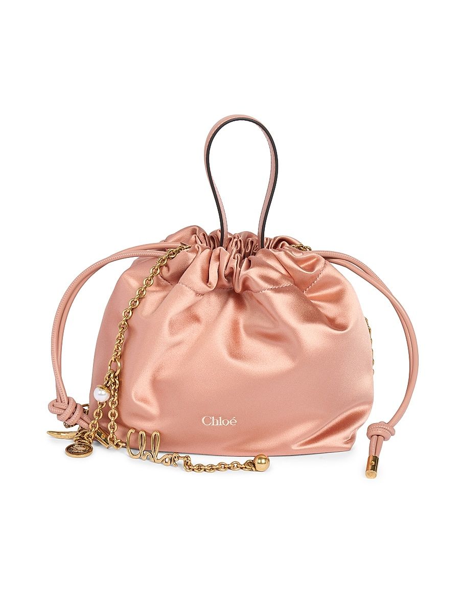 Women's Icons Mini Satin Clutch Bag - Summery Beige