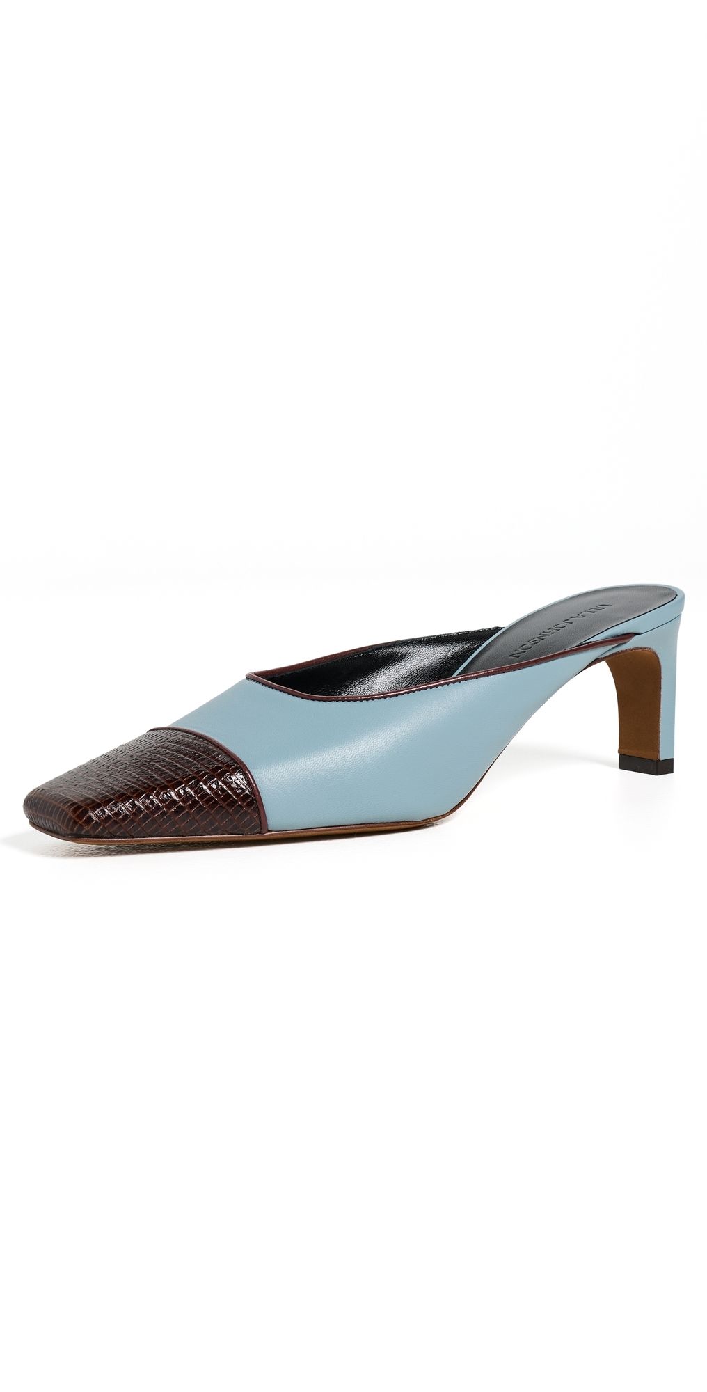 Ulla Johnson Mix Media Mid Heel Mules Arctic 40