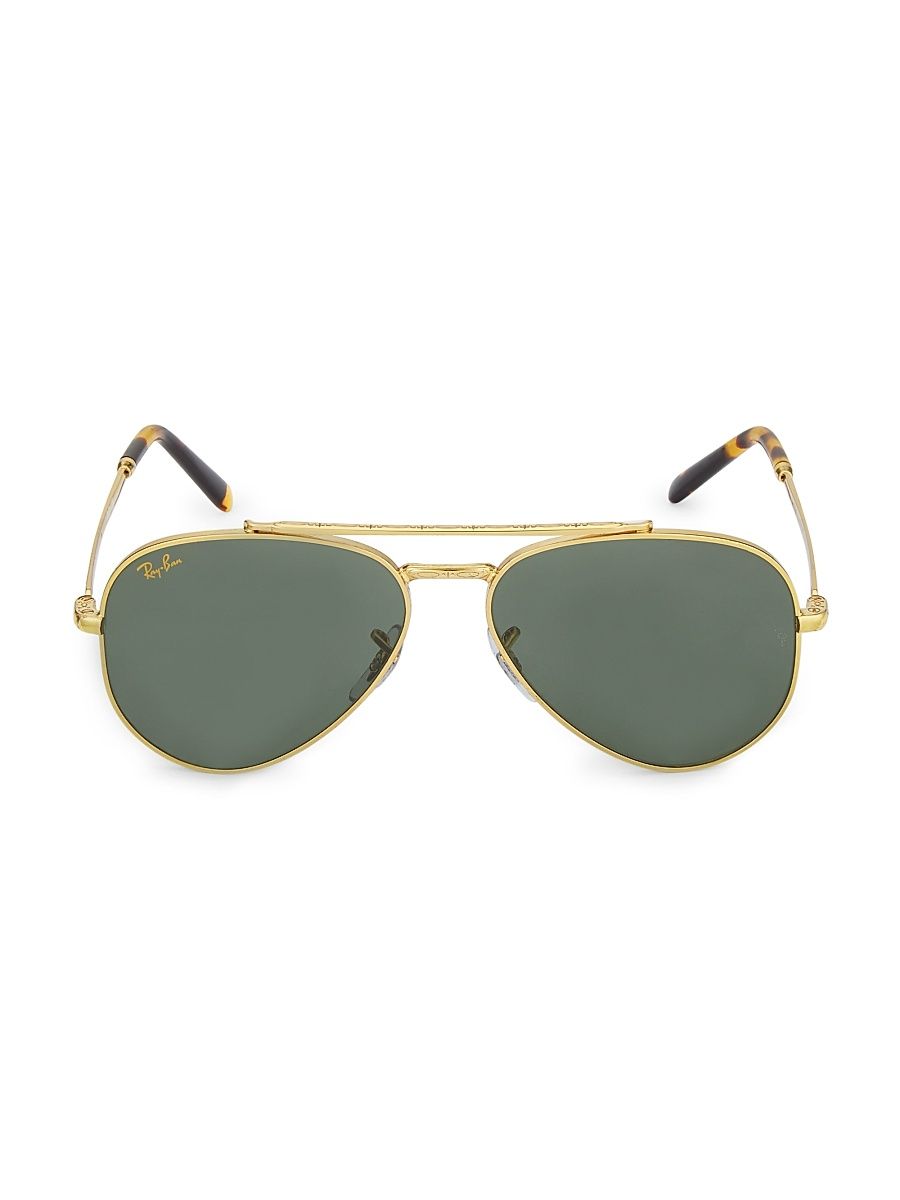 Men's RB3625 50MM Aviator Sunglasses - Yellow Gold Dark Green