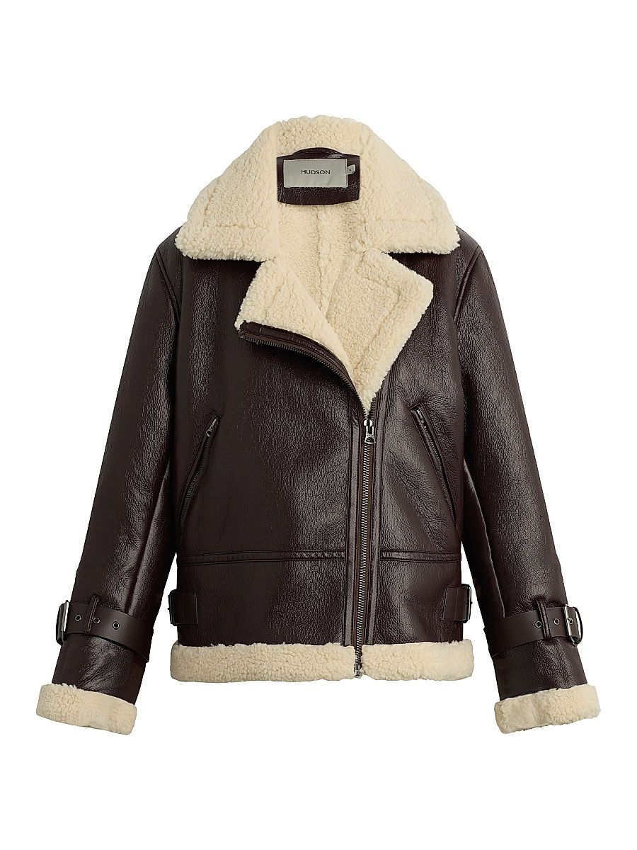 Women's Faux Leather Jacket - Black Coffee - Size Small